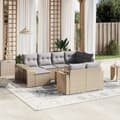 Miniatyrbilde 11 av 11: vidaXL Hagesofagruppe med puter 11 deler beige polyrotting