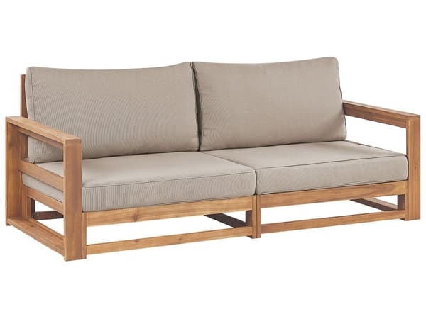 Loungesett Lyst tre Taupe Sertifisert akasietre 5 sitteplasser 2 sofaer 1 sofabord Puter Modulmøbler Moderne design Hage Utemøbler Sittegruppe