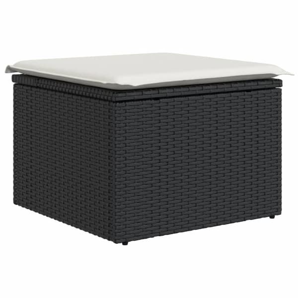 vidaXL Hagesofagruppe med puter 11 deler svart polyrotting