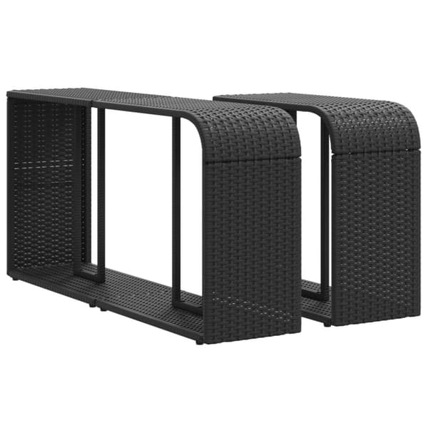 vidaXL Hagesofagruppe med puter 11 deler svart polyrotting