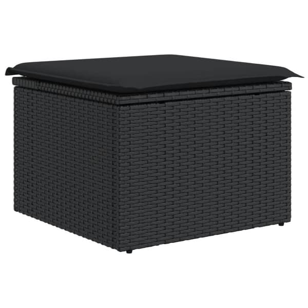 vidaXL Hagesofagruppe med puter 11 deler svart polyrotting