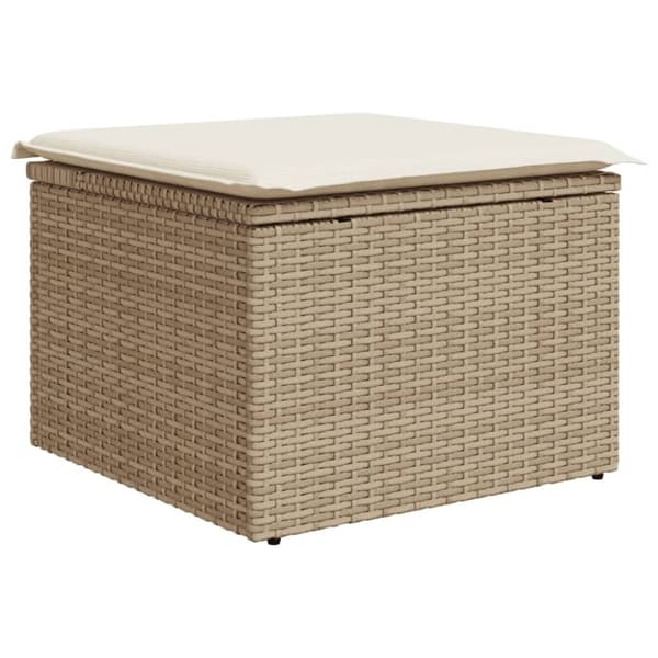 vidaXL Hagesofagruppe med puter 11 deler beige polyrotting