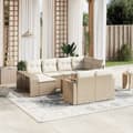 Miniatyrbilde 11 av 11: vidaXL Hagesofagruppe med puter 11 deler beige polyrotting
