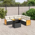 Miniatyrbillede 3 af 3: vidaXL sofasæt til haven 7 dele med hynder polyrattan sort