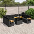 Miniatyrbillede 3 af 3: vidaXL sofasæt til haven 11 dele med hynder polyrattan sort