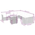 Miniatyrbillede 2 af 3: vidaXL sofasæt til haven 11 dele med hynder polyrattan sort