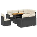 Miniatyrbillede 1 af 3: vidaXL sofasæt til haven 9 dele med hynder polyrattan sort