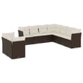 Miniatyrbillede 1 af 3: vidaXL sofasæt til haven 9 dele med hynder polyrattan brun