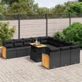 Miniatyrbillede 3 af 3: vidaXL sofasæt til haven 11 dele med hynder polyrattan sort