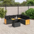 Miniatyrbillede 3 af 3: vidaXL sofasæt til haven 7 dele med hynder polyrattan sort