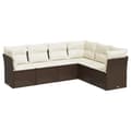 Miniatyrbillede 1 af 3: vidaXL sofasæt til haven 6 dele med hynder polyrattan brun