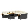 Miniatyrbillede 1 af 3: vidaXL sofasæt til haven 10 dele med hynder polyrattan sort