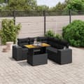 Miniatyrbillede 2 af 4: vidaXL sofasæt til haven 6 dele med hynder polyrattan sort