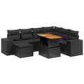 Miniatyrbillede 1 af 3: vidaXL sofasæt til haven 8 dele med hynder polyrattan sort