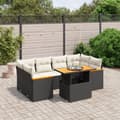 Miniatyrbillede 3 af 3: vidaXL sofasæt til haven 7 dele med hynder polyrattan sort