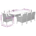 Miniatyrbilde 7 av 8: vidaXL Hagespisegruppe med puter 9 deler polyrotting beige