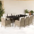 Miniatyrbilde 1 av 8: vidaXL Hagespisegruppe med puter 9 deler polyrotting beige