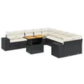 Miniatyrbillede 1 af 3: vidaXL sofasæt til haven 11 dele med hynder polyrattan sort