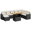 Miniatyrbillede 3 af 5: vidaXL sofasæt til haven 9 dele med hynder polyrattan sort