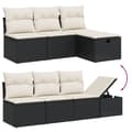 Miniatyrbillede 4 af 5: vidaXL sofasæt til haven 9 dele med hynder polyrattan sort