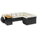Miniatyrbillede 1 af 4: vidaXL sofasæt til haven 10 dele med hynder polyrattan sort