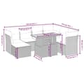 Miniatyrbillede 5 af 5: vidaXL sofasæt til haven 8 dele med hynder polyrattan sort