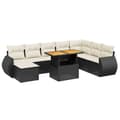 Miniatyrbillede 1 af 4: vidaXL sofasæt til haven 9 dele med hynder polyrattan sort