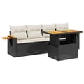 Miniatyrbillede 1 af 3: vidaXL sofasæt til haven 5 dele med hynder polyrattan sort