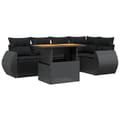 Miniatyrbillede 3 af 4: vidaXL sofasæt til haven 6 dele med hynder polyrattan sort