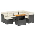 Miniatyrbillede 1 af 3: vidaXL sofasæt til haven 8 dele med hynder polyrattan sort