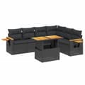 Miniatyrbillede 1 af 3: vidaXL sofasæt til haven 7 dele med hynder polyrattan sort
