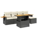 Miniatyrbillede 1 af 3: vidaXL sofasæt til haven 6 dele med hynder polyrattan sort