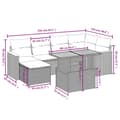 Miniatyrbillede 2 af 3: vidaXL sofasæt til haven 7 dele med hynder polyrattan sort