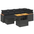 Miniatyrbillede 1 af 3: vidaXL sofasæt til haven 7 dele med hynder polyrattan sort