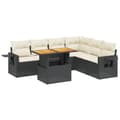 Miniatyrbillede 1 af 3: vidaXL sofasæt til haven 7 dele med hynder polyrattan sort