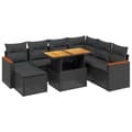 Miniatyrbillede 3 af 5: vidaXL sofasæt til haven 8 dele med hynder polyrattan sort