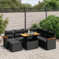 Miniatyrbillede 2 af 5: vidaXL sofasæt til haven 8 dele med hynder polyrattan sort