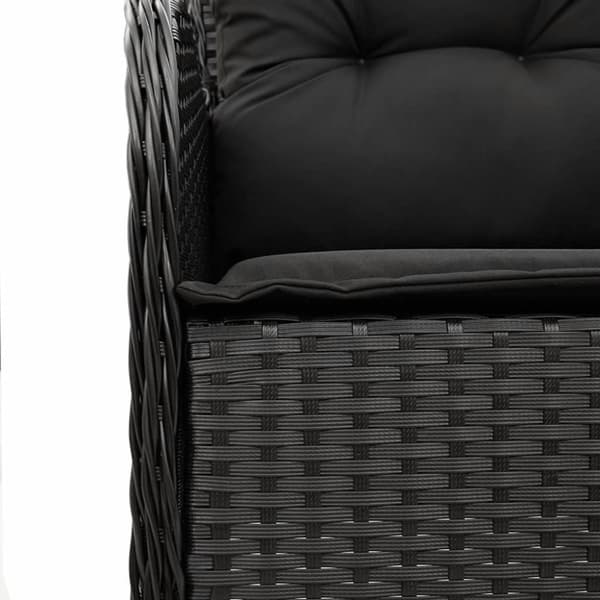 vidaXL spisebordssæt til haven 3 dele med hynder polyrattan sort