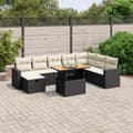 Miniatyrbillede 3 af 3: vidaXL sofasæt til haven 9 dele med hynder polyrattan sort