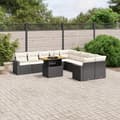 Miniatyrbillede 3 af 3: vidaXL sofasæt til haven 11 dele med hynder polyrattan sort
