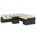 Miniatyrbillede 1 af 3: vidaXL sofasæt til haven 11 dele med hynder polyrattan sort