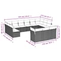 Miniatyrbillede 2 af 3: vidaXL sofasæt til haven 13 dele med hynder polyrattan brun