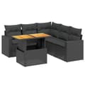 Miniatyrbillede 1 af 3: vidaXL sofasæt til haven 6 dele med hynder polyrattan sort