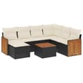 Miniatyrbillede 1 af 3: vidaXL sofasæt til haven 8 dele med hynder polyrattan sort