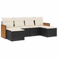 Miniatyrbillede 2 af 3: vidaXL sofasæt til haven 6 dele med hynder polyrattan sort