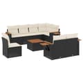 Miniatyrbillede 1 af 3: vidaXL sofasæt til haven 9 dele med hynder polyrattan sort
