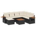 Miniatyrbillede 1 af 3: vidaXL sofasæt til haven 8 dele med hynder polyrattan sort