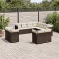 Miniatyrbillede 2 af 4: vidaXL loungesæt til haven 11 dele med hynder polyrattan brun
