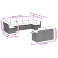 Miniatyrbillede 4 af 4: vidaXL sofasæt til haven 9 dele med hynder polyrattan sort