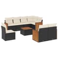 Miniatyrbillede 1 af 3: vidaXL sofasæt til haven 9 dele med hynder polyrattan sort